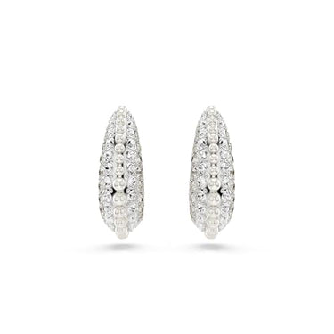 Swarovski Sublima Drop Earrings, Crystal Pearl, Round Cut, White, Rhodium-Plated on Sale
